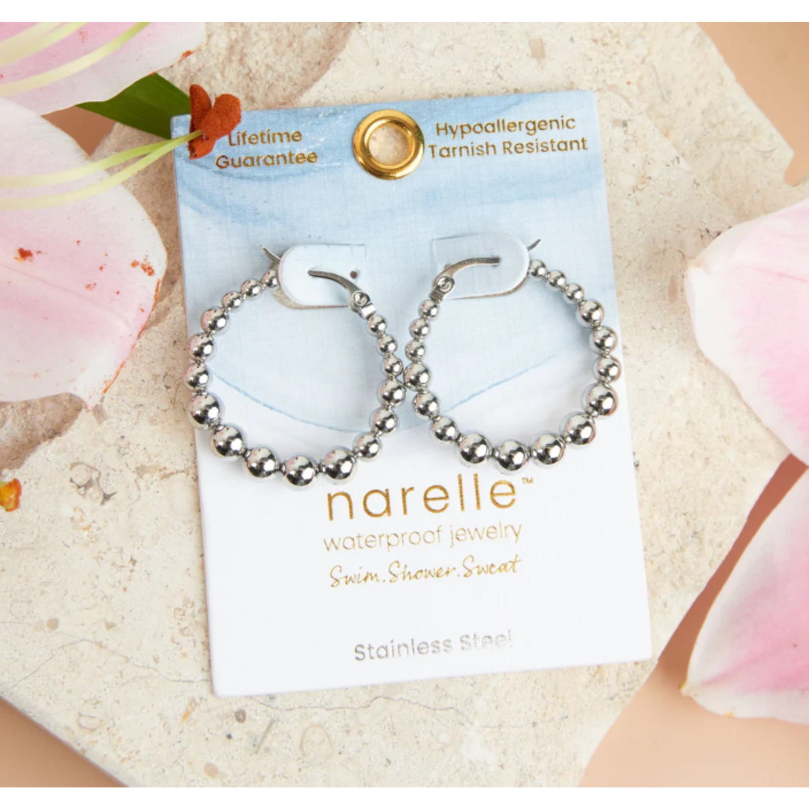 Howards Howard's Narelle Waterproof Bubble Hoop Earrings Silver