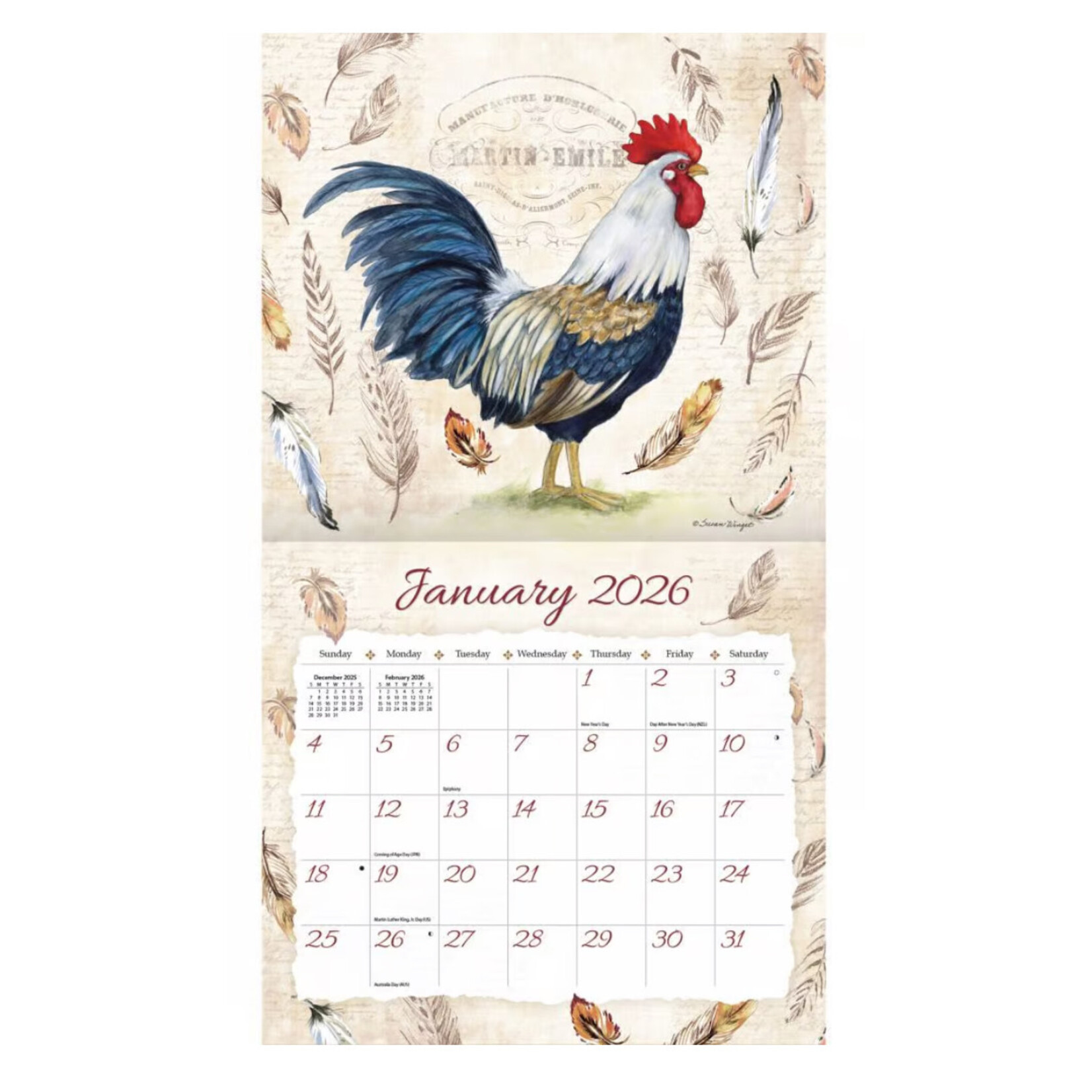 Lang 2026 Lang Wall Calendar Proud Rooster