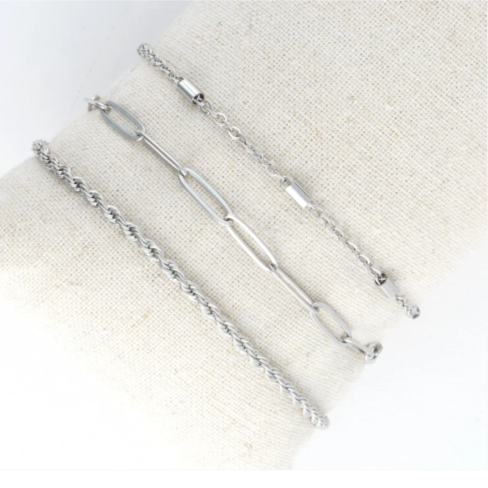 Howards Howard's Narelle Waterproof Twisted Chain Bracelet Set Silver