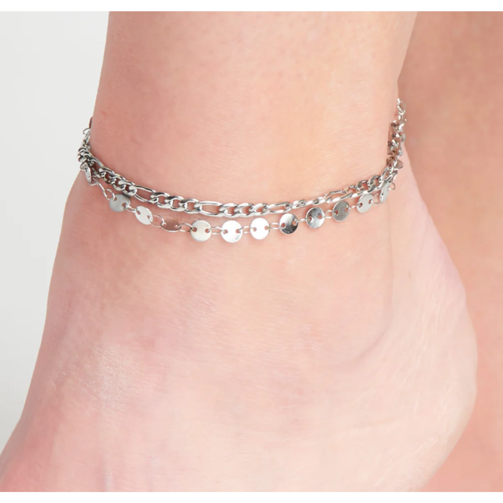 Howards Howard's Narelle Waterproof Multi Row Figrao Chain Anklet Silver