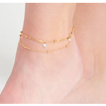Howards Howard's Narelle Waterproof Dainty Multi Row Anklet Gold