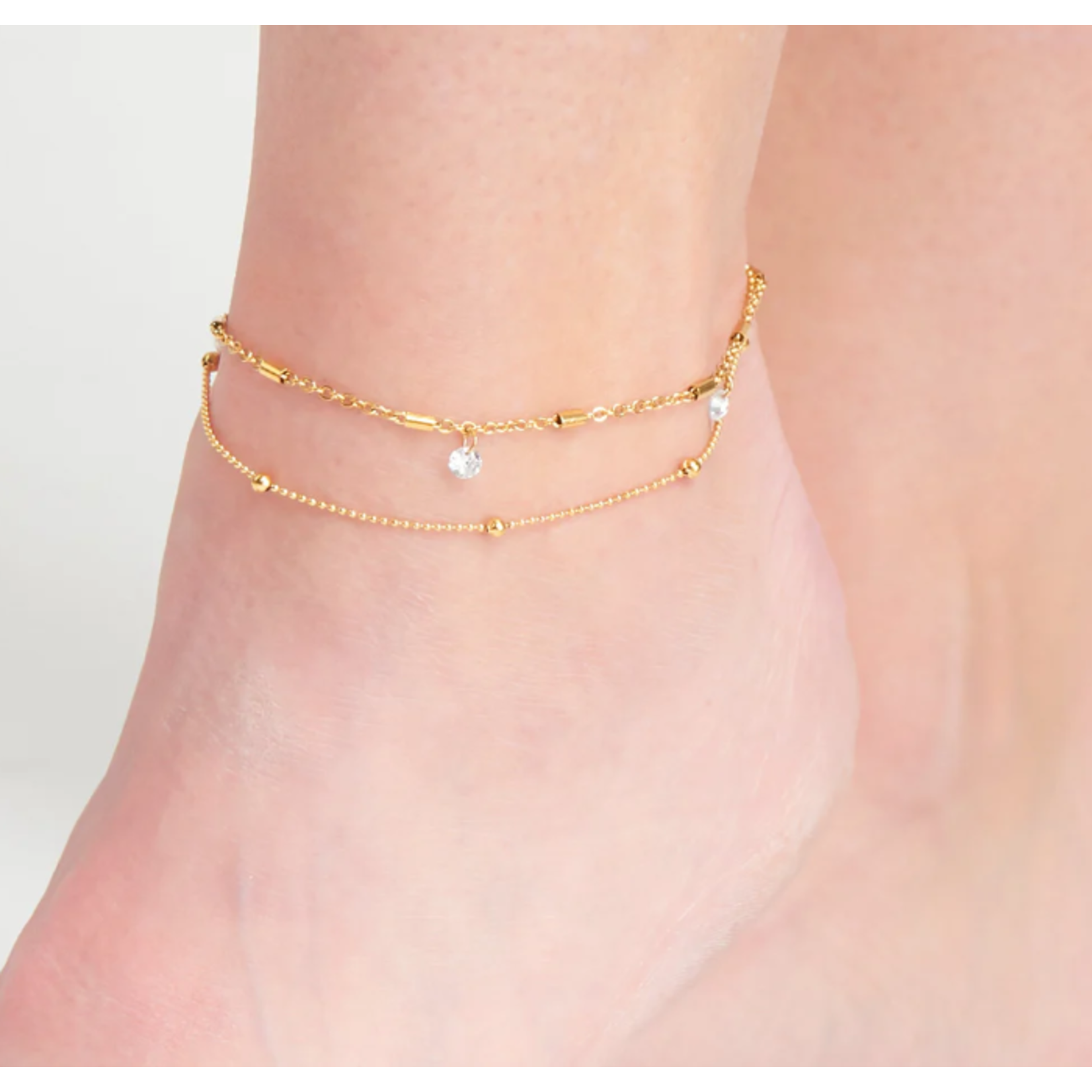 Howards Howard's Narelle Waterproof Dainty Multi Row Anklet Gold