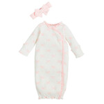 Mudpie Mudpie Bow Print Gown Newborn