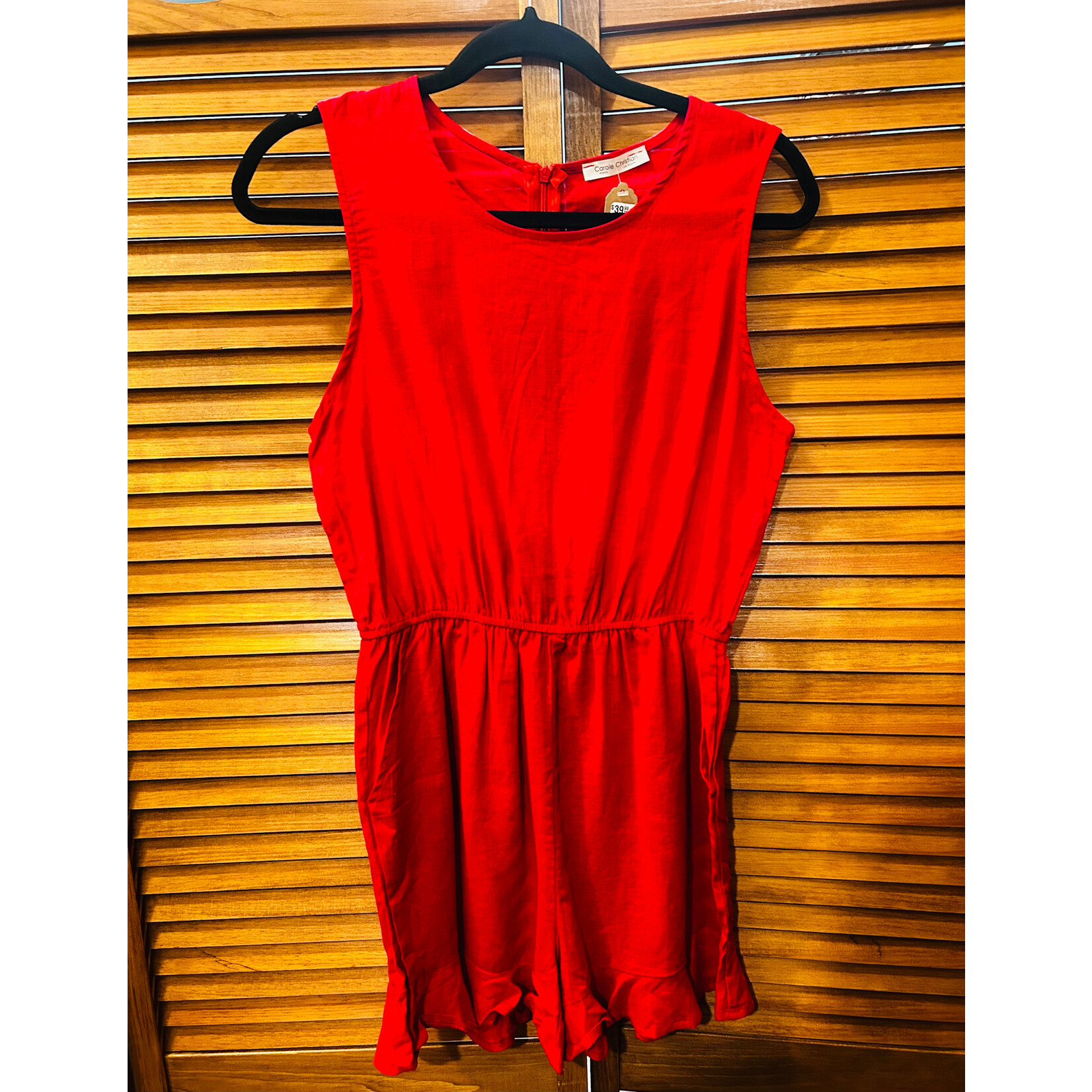 Carole Christian Carole Christian Linen Blend Romper