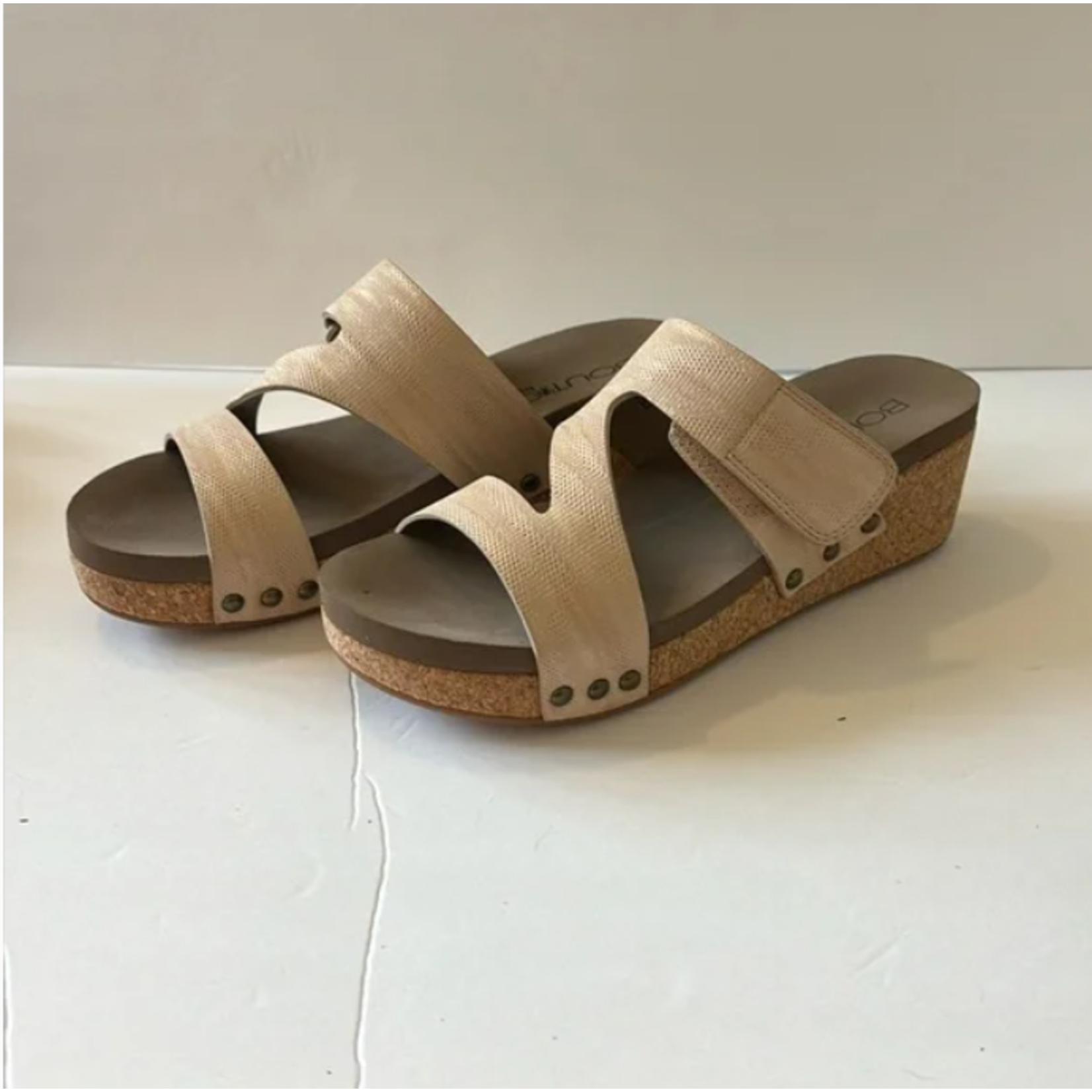 Corkys Corkys Zipadee Cork Platform Wedge Gold Metallic Slip-on Sandal