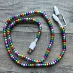 Jillian Ink Jillian Ink Rainbow Beaded Phone Charger with Lightning & USB-C