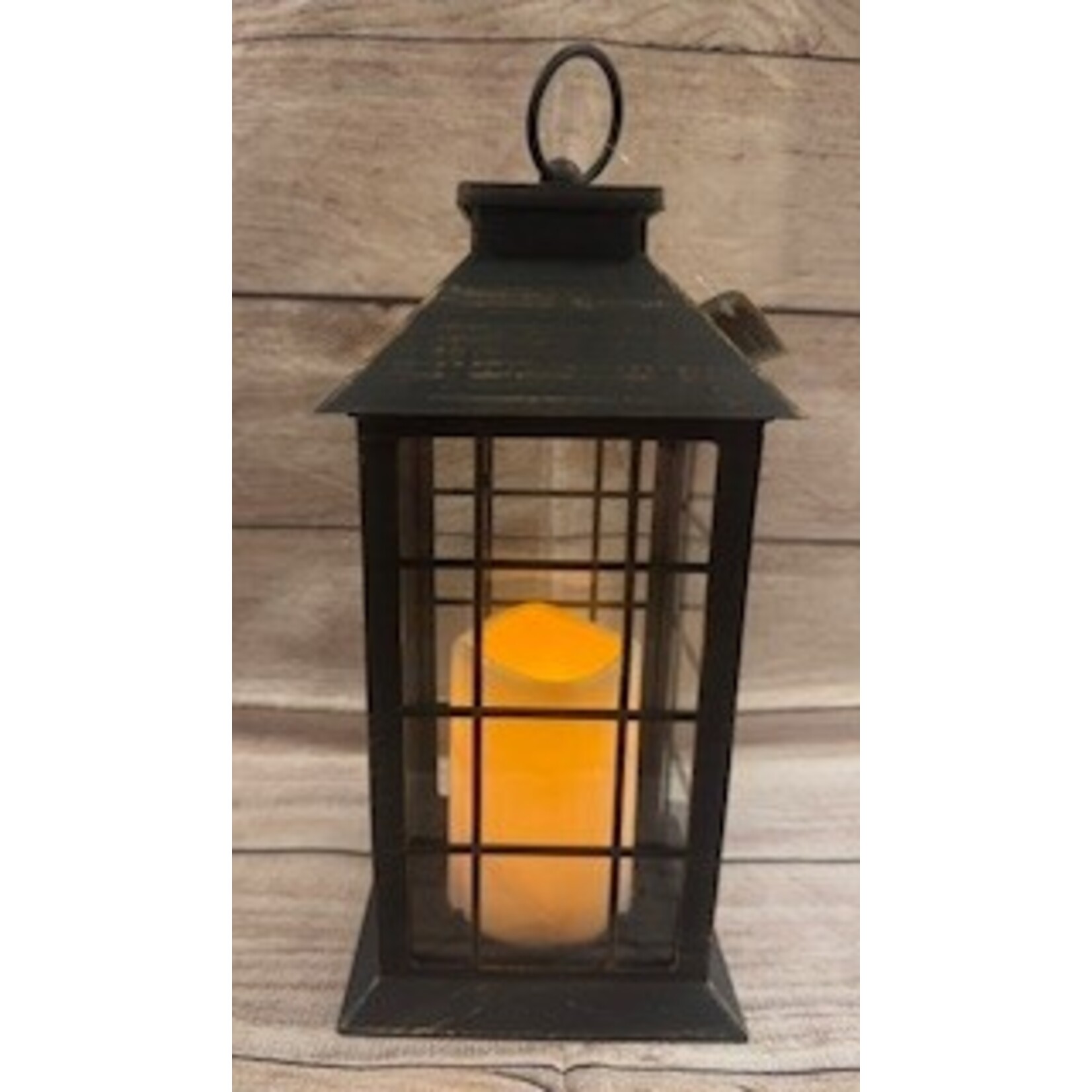 Green Pastures Brushed Gold/Black Lantern