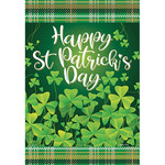 Carson Tartan Clovers Garden Flag