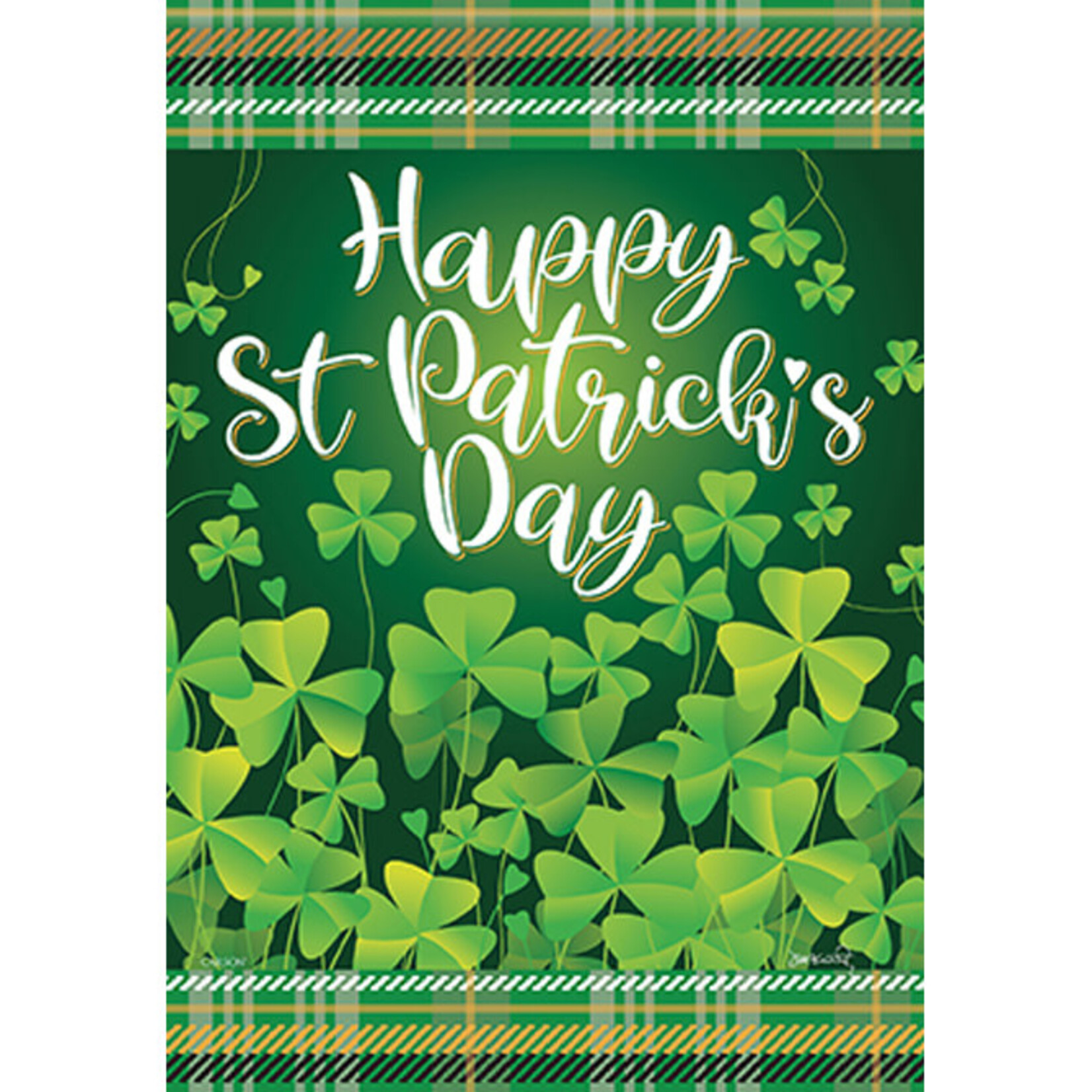 Carson Tartan Clovers Garden Flag