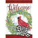 Carson Winter Wreath Garden Flag