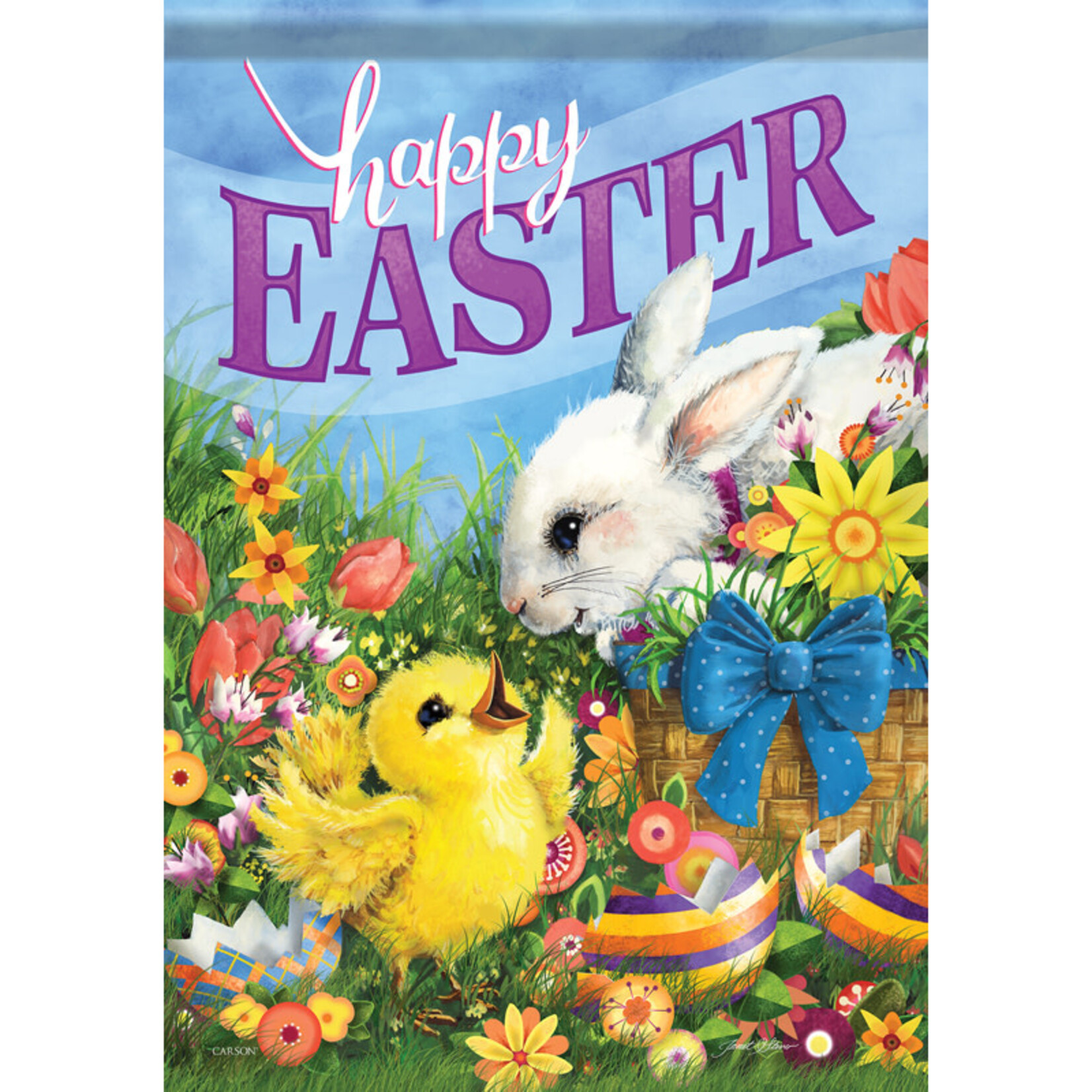 Carson Easter Friends Shimmer Garden Flag