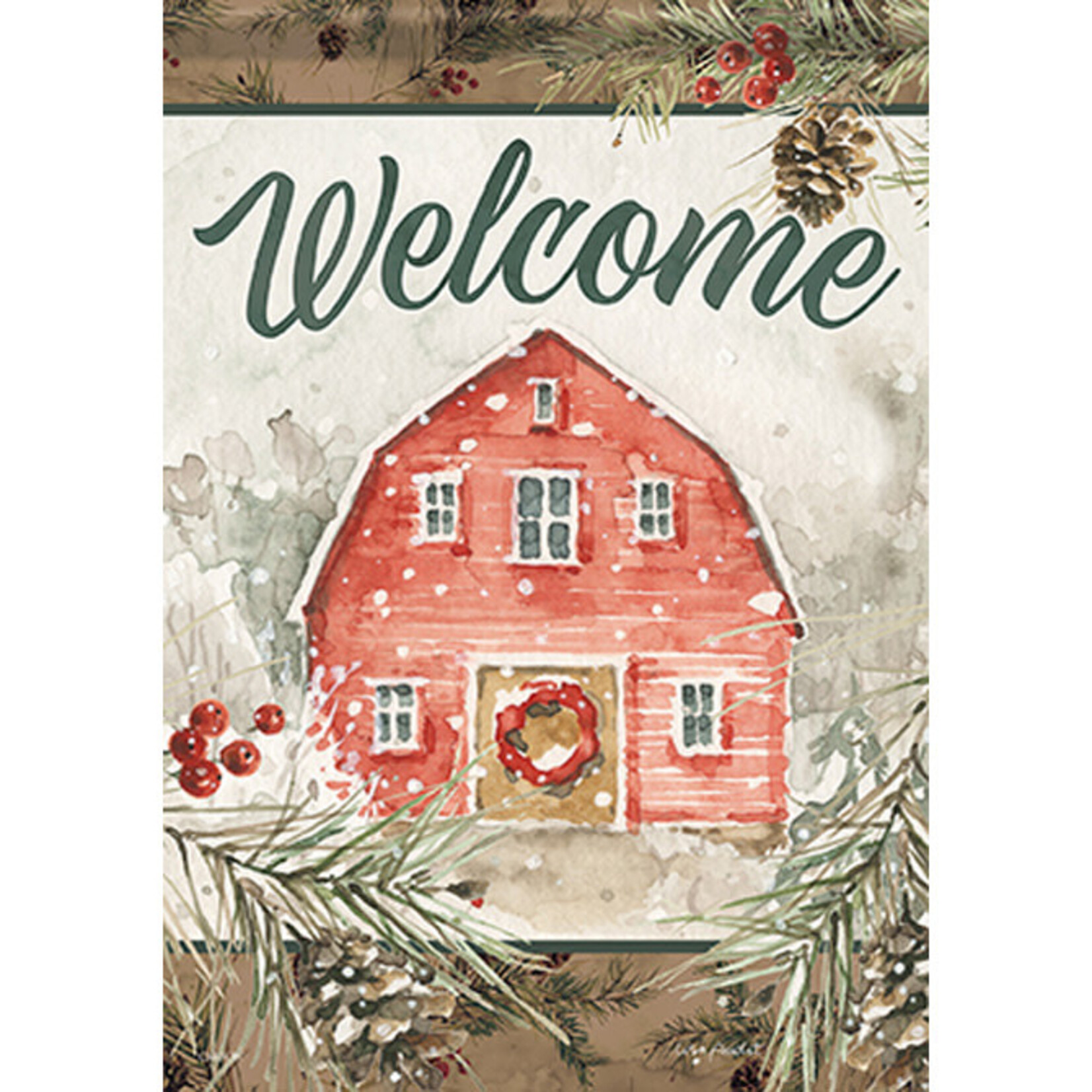 Carson Pinecone Cabin Garden Flag (Barn Welcome)