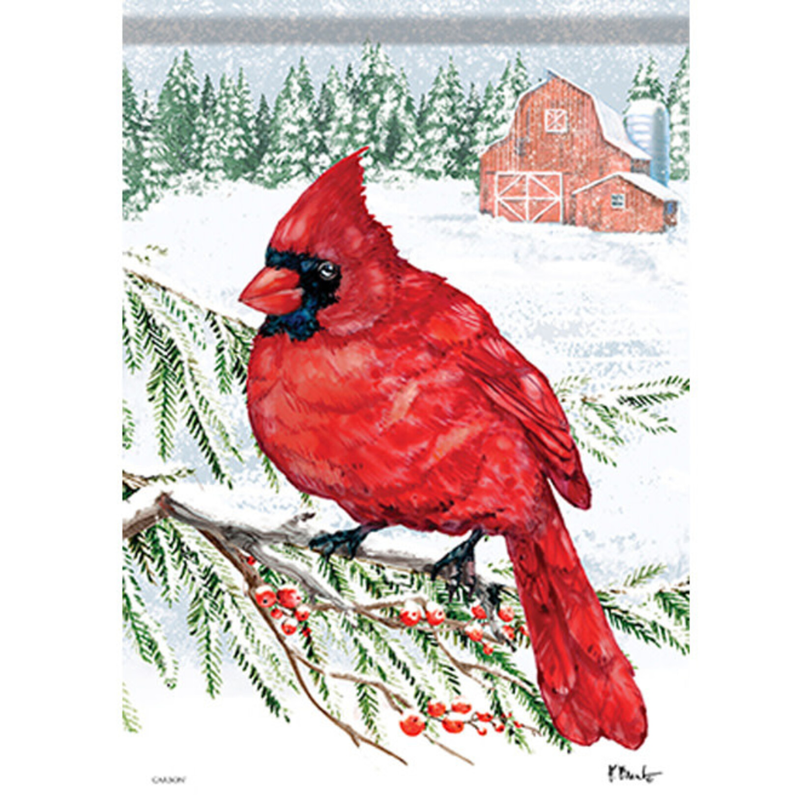 Carson Crimson Cardinal Garden Flag