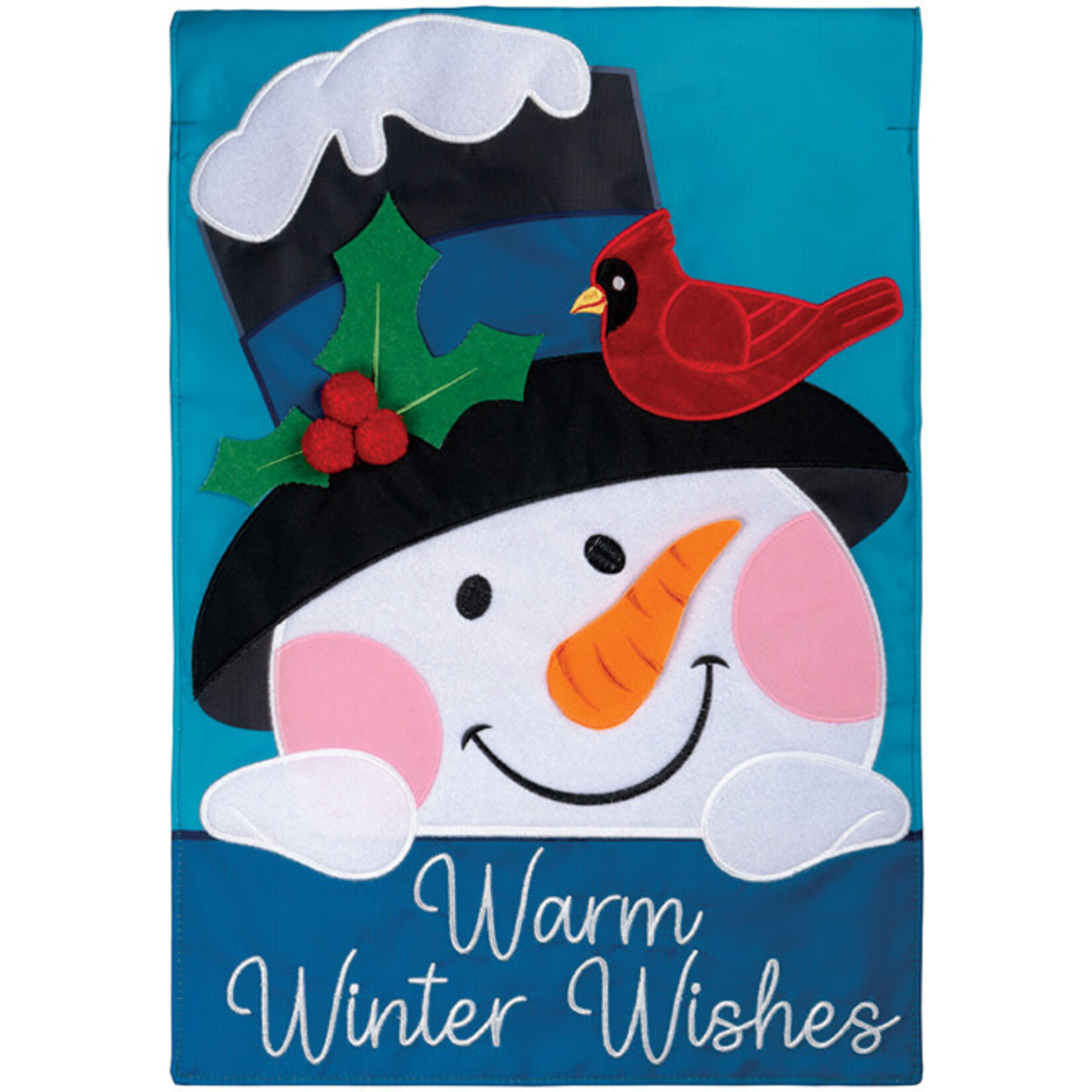 Carson Winter Snowman Garden Applique’ Flag