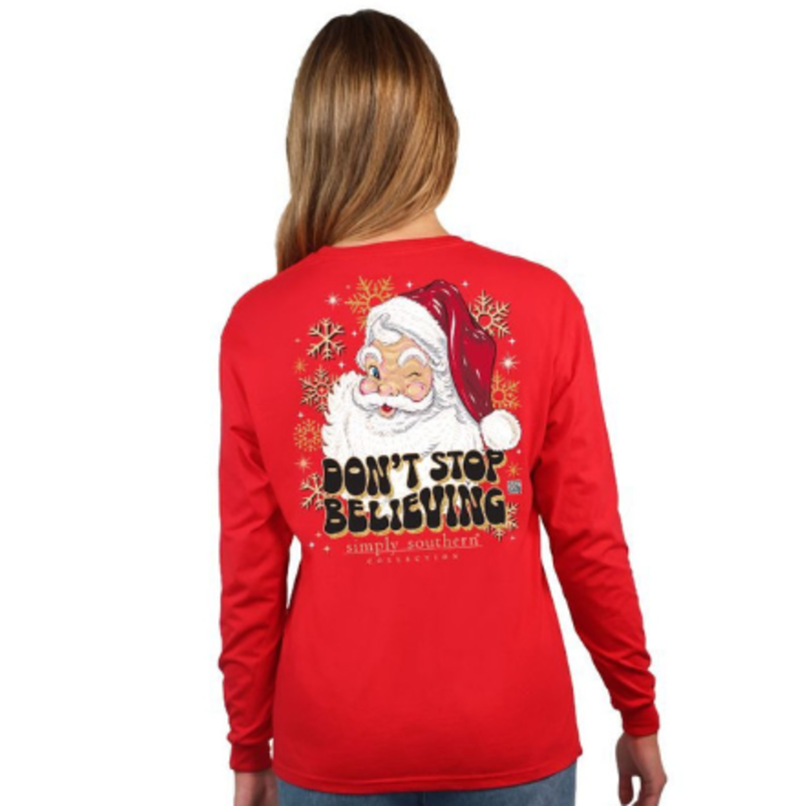Simply Southern Simply Southern Long Sleeve Believe Red Youth Large