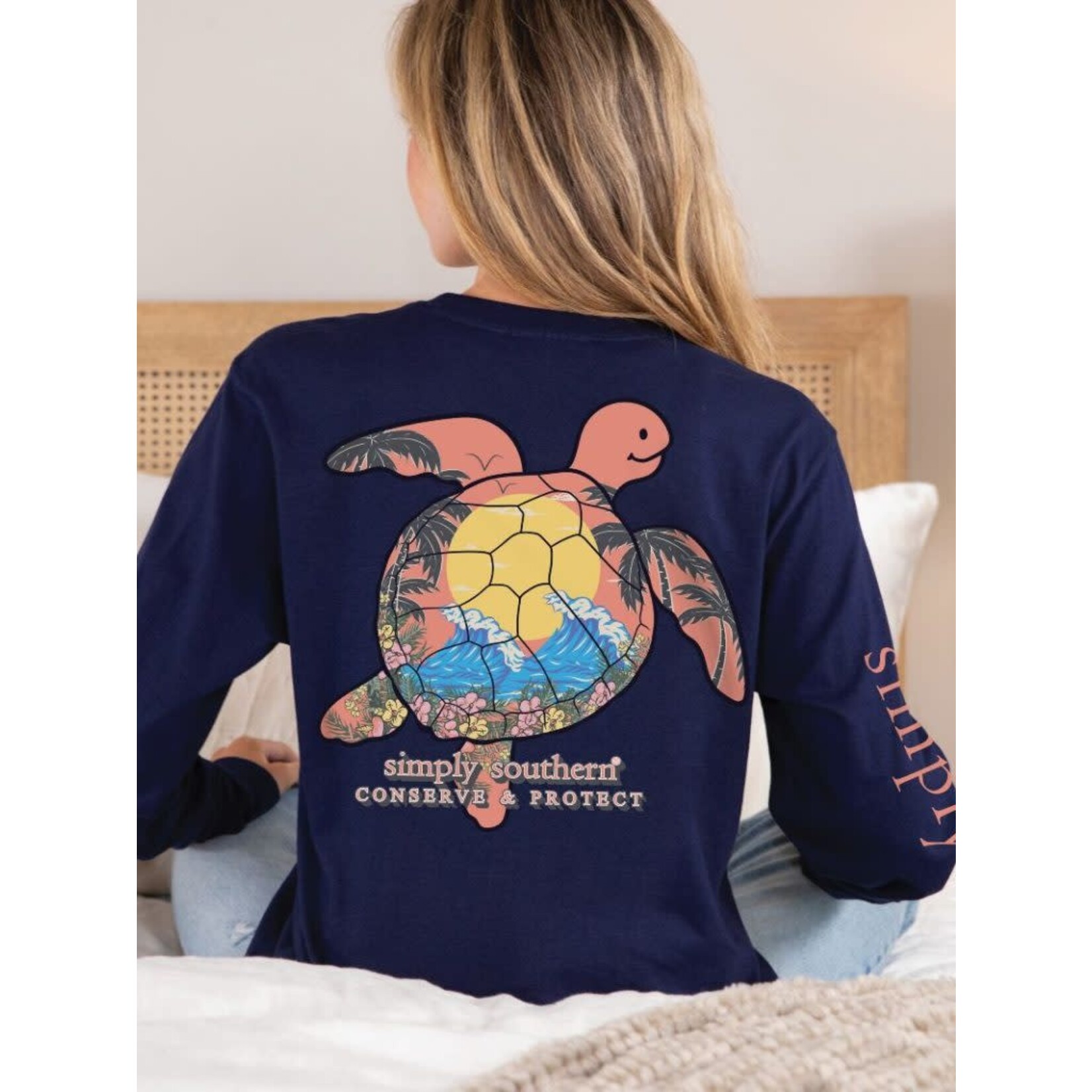 Simply Southern Simply Southern Long Sleeve Turtle Tracking Waves Eclipse