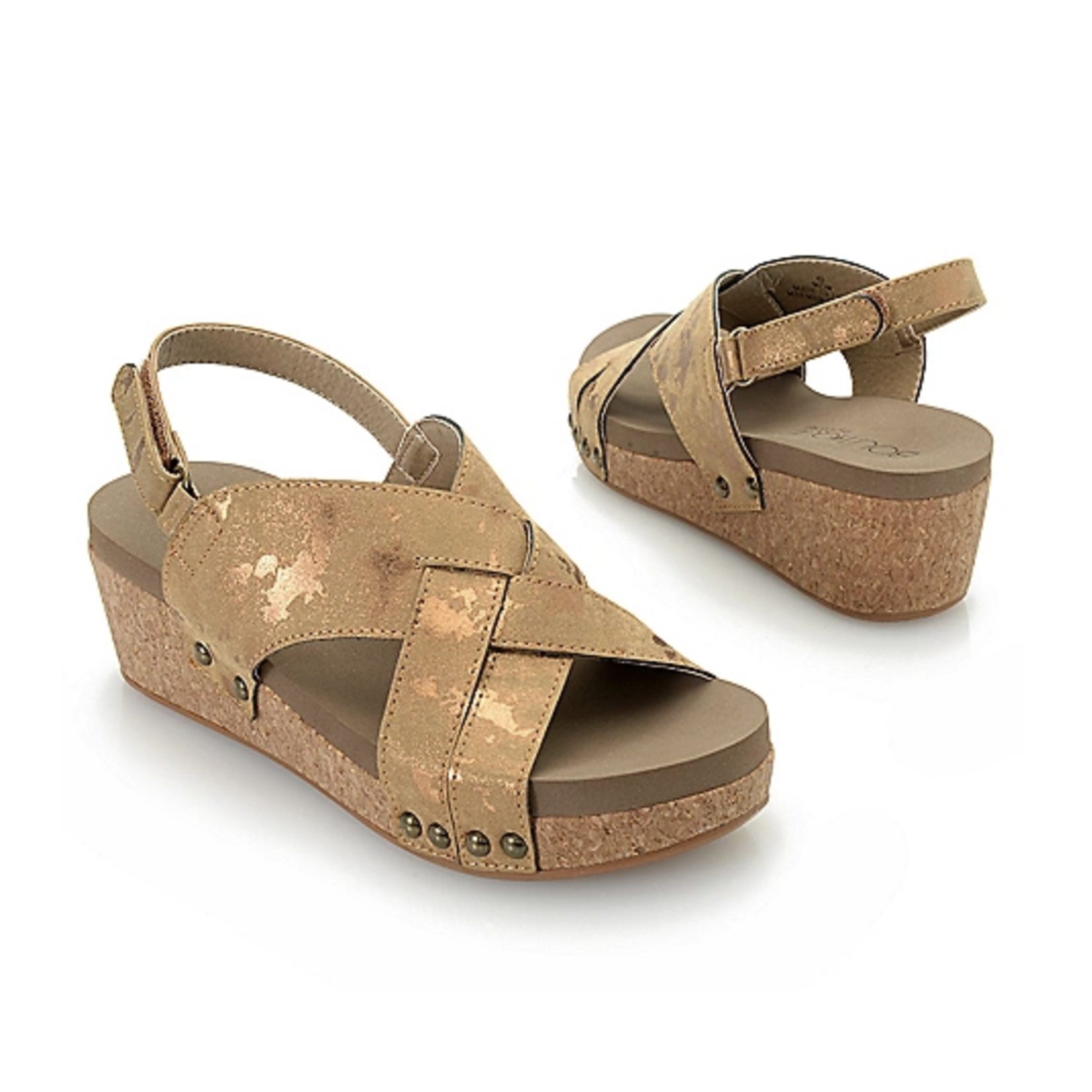 Corkys Corkys Wow Platform Slingback Sandals Taupe Size 10