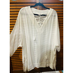 Simply Noelle Simply Noelle Tunic Cover Up White Gold Stripe S/M