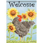 Carson Chicken & Sunflowers Garden Flag