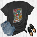 The Way Down South The Way Down South Retro Floral Indiana Graphic Tee Charcoal
