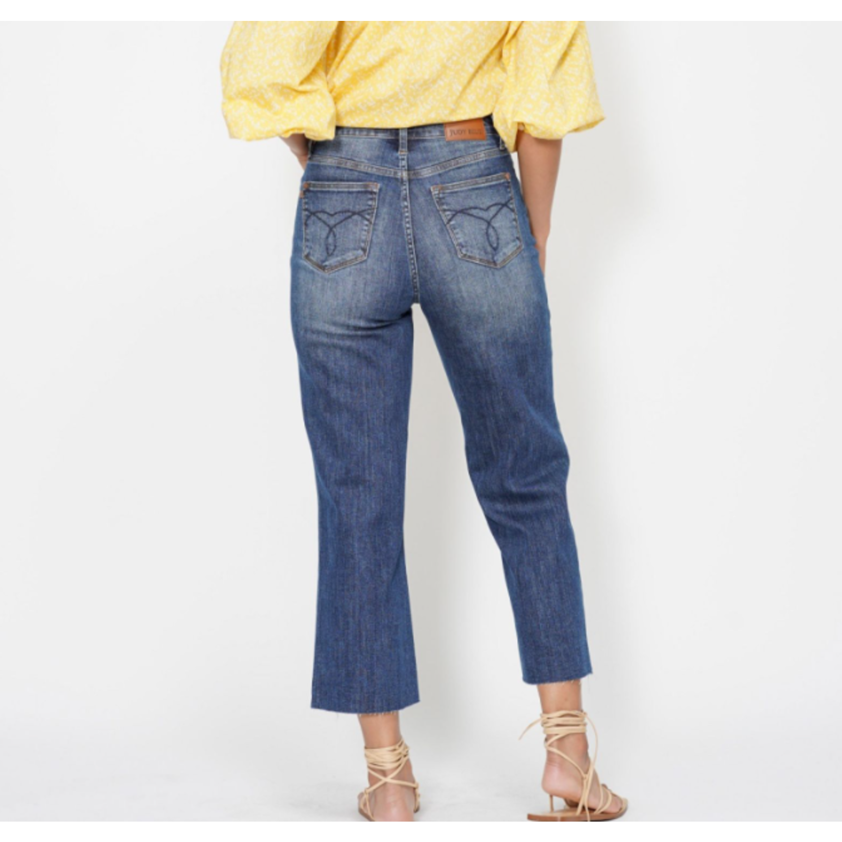 Judy Blue Judy Blue HW Back Pocket Embroidery Crop Wide 88873