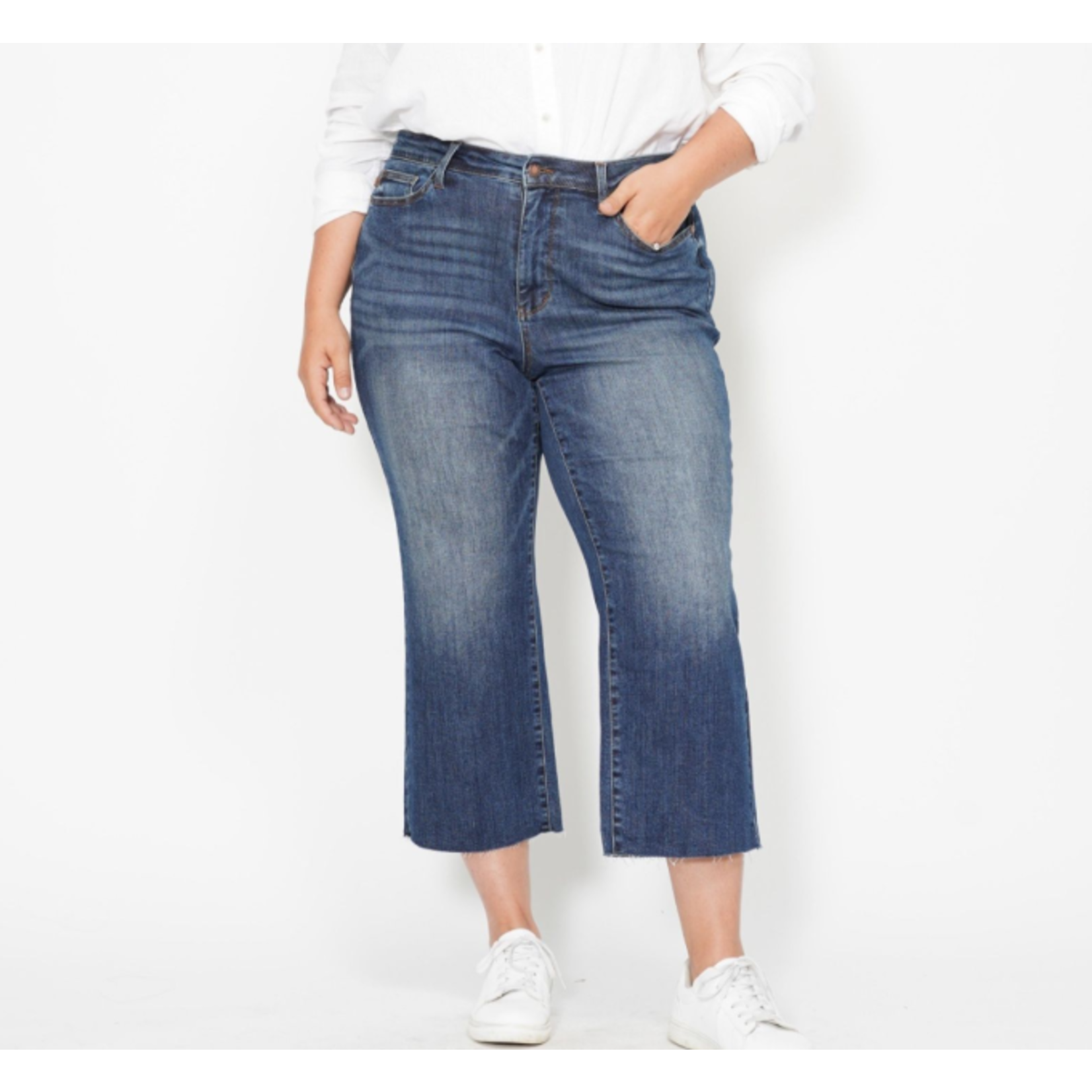 Judy Blue Judy Blue HW Back Pocket Embroidery Crop Wide 88873