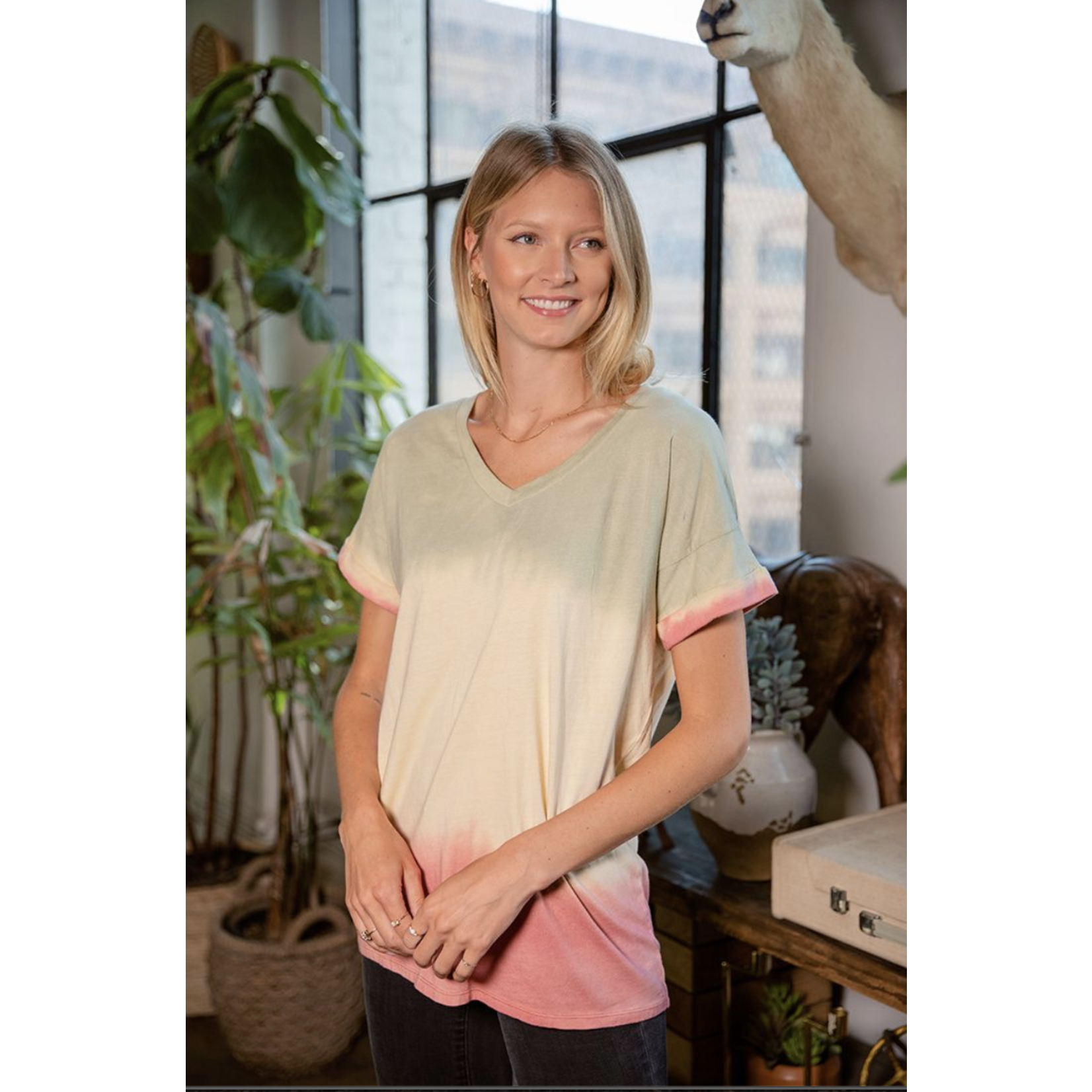 Sew in Love Sew In Love Short Sleeve Ombre Sage Size Small