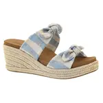 Corkys Corkys Tie The Knot Wedge Blue Natural Stripe