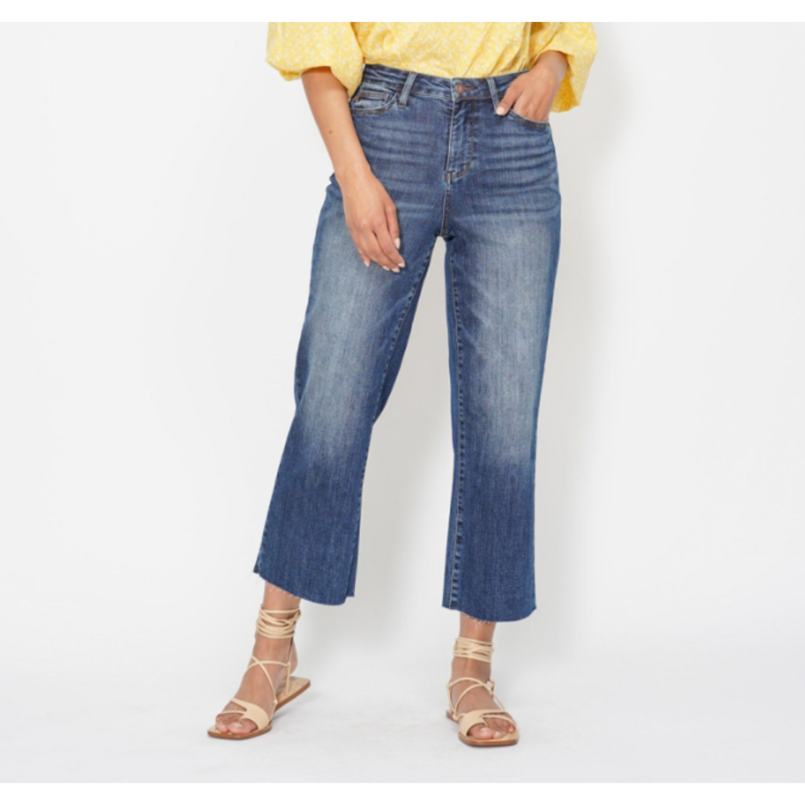 Judy Blue Judy Blue HW Back Pocket Embroidery Crop Wide 88873