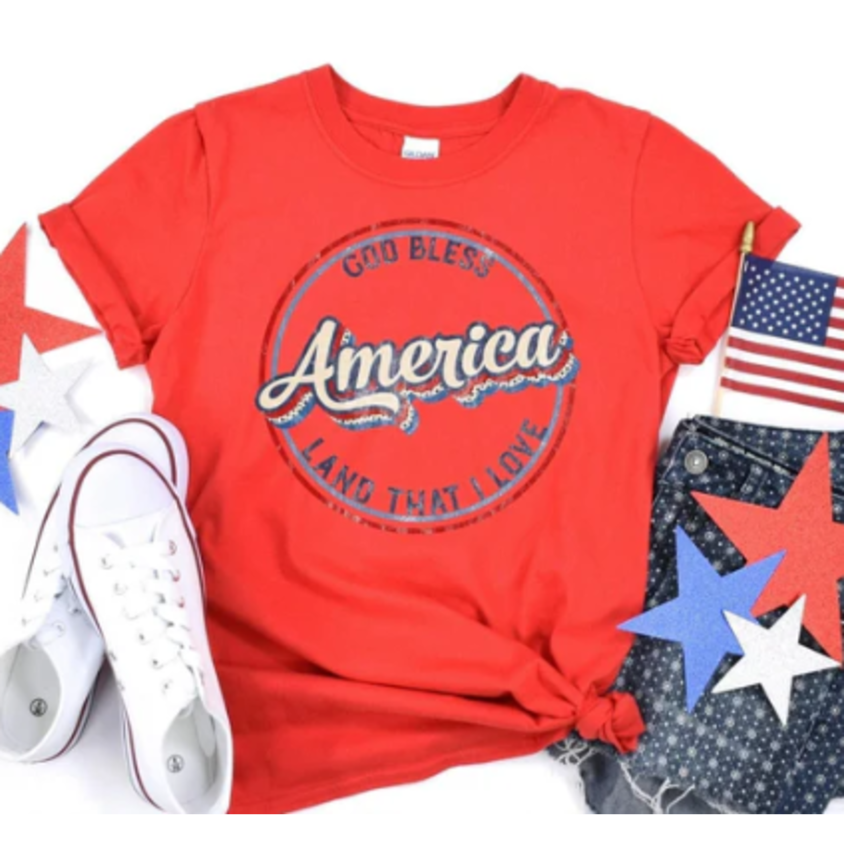 MidWest Tees Midwest Tees Retro God Bless America Tee