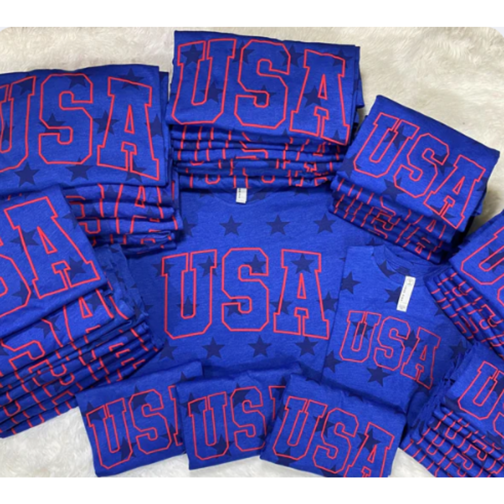 MidWest Tees Midwest Tees USA Puff Blue Star T-Shirt