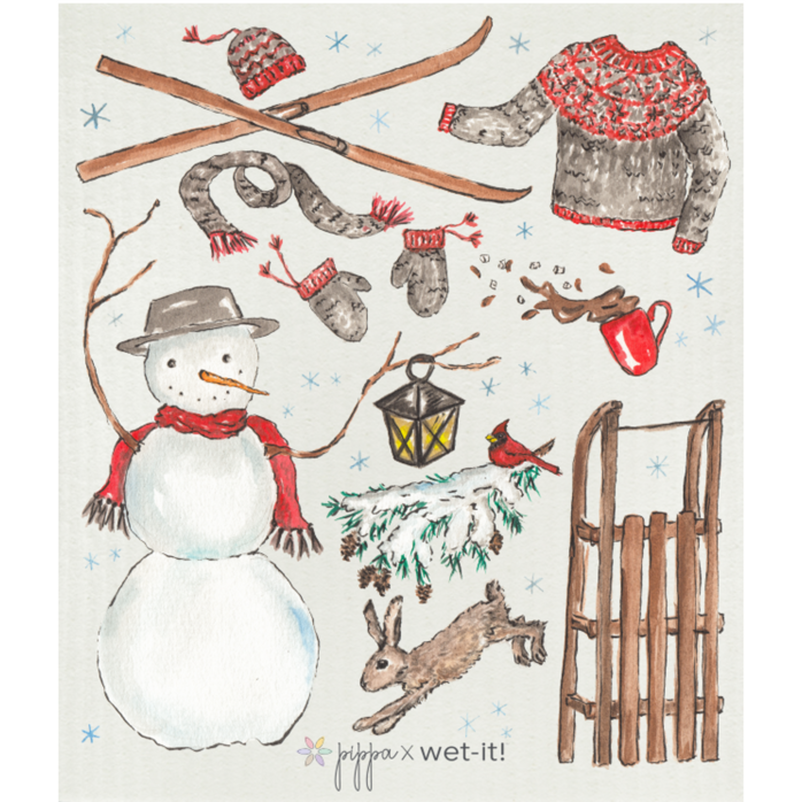 Swedish Treasures Wet It! Pippa Wonderful Winter Swedish Dishcloth