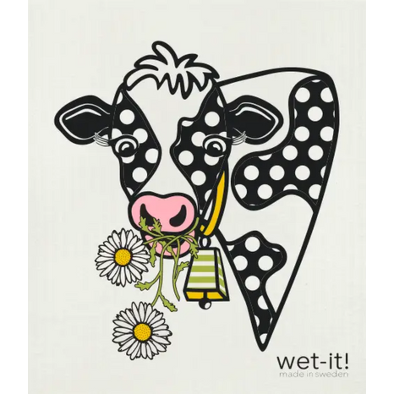 Swedish Treasures Wet It! Happy Holstein Swedish Dishcloth