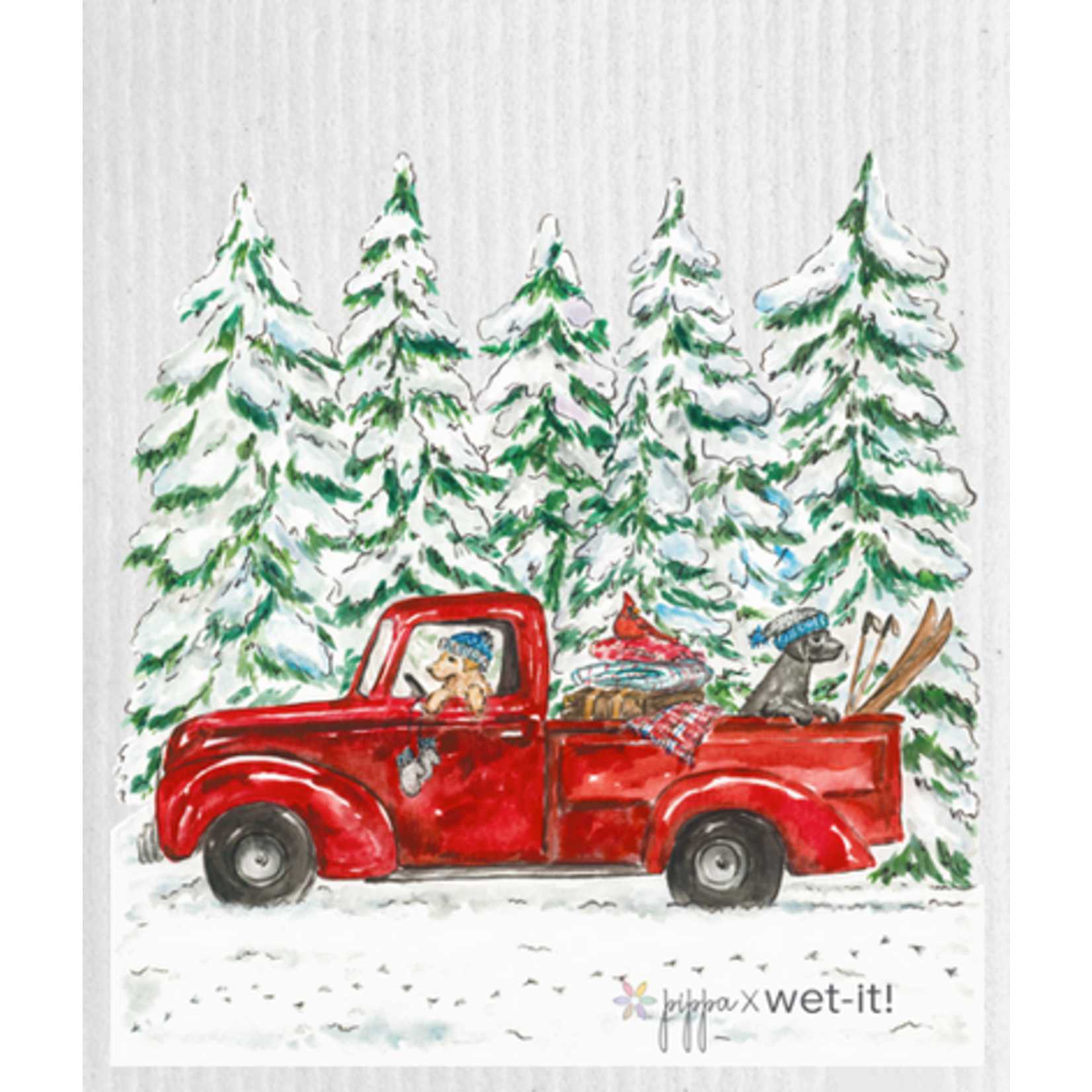 Swedish Treasures Wet It! Pippa Vintage Winter Swedish Dishcloth