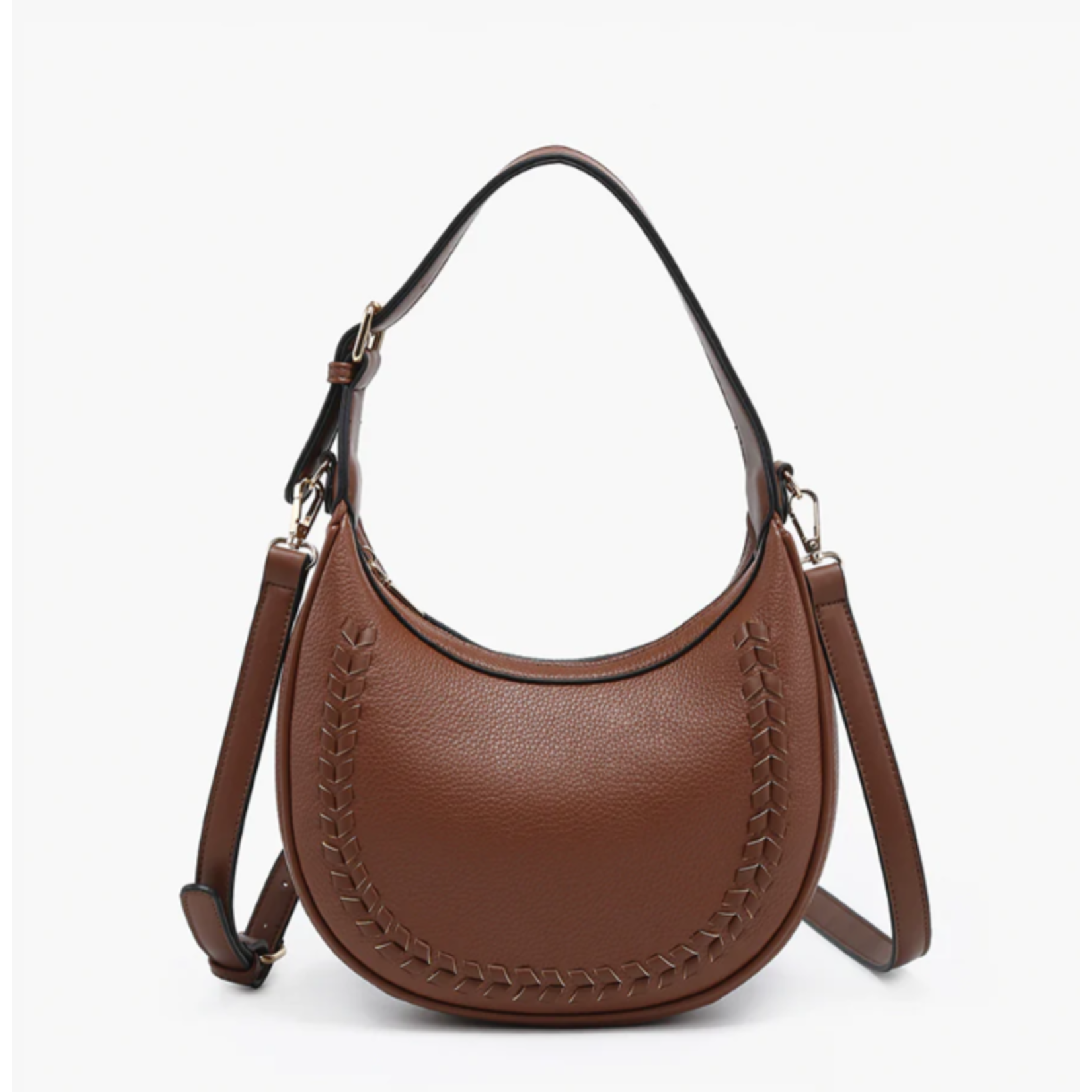 Jen & Co Jen & Co Tristan Whipstitch Shoulder Bag Brown M2614