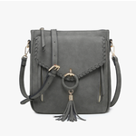 Jen & Co Jen & Co Layla Whipstitch Crossbody Charcoal M2347