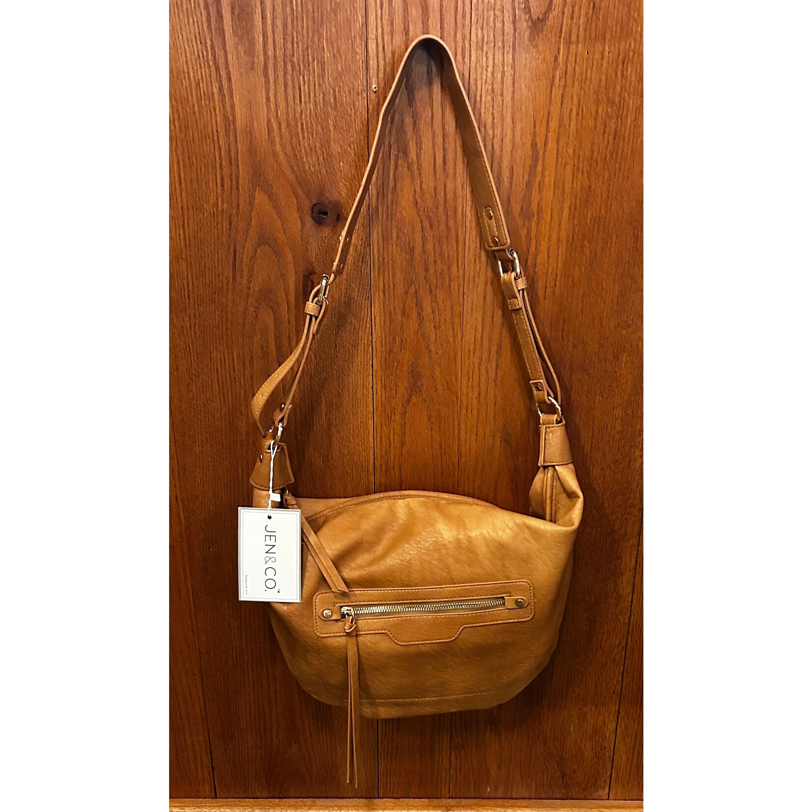 Jen & Co Jen & Co Leigh Hobo Bag Caramel M2742