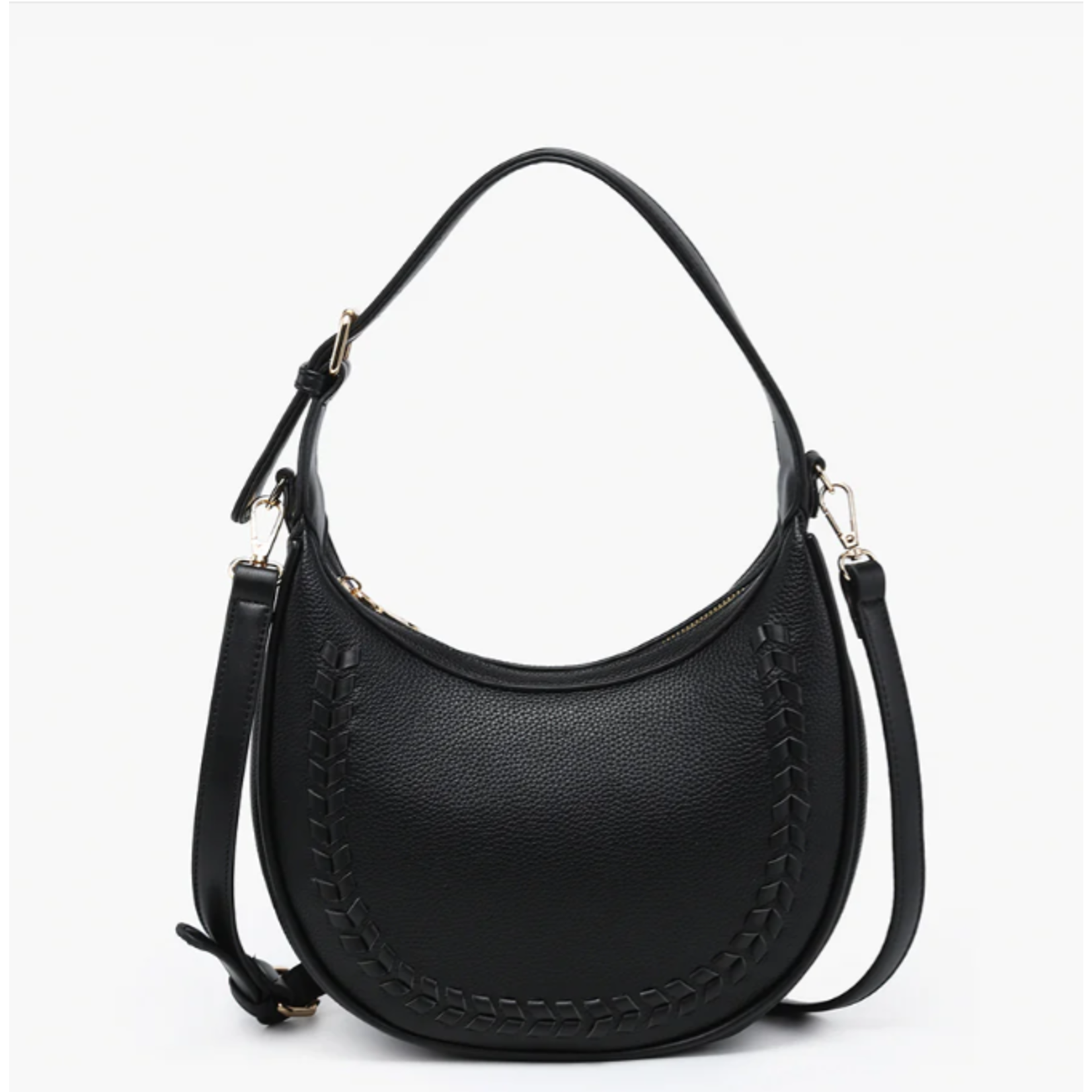 Jen & Co Jen & Co Tristan Whipstitch Shoulder Bag Black M2146