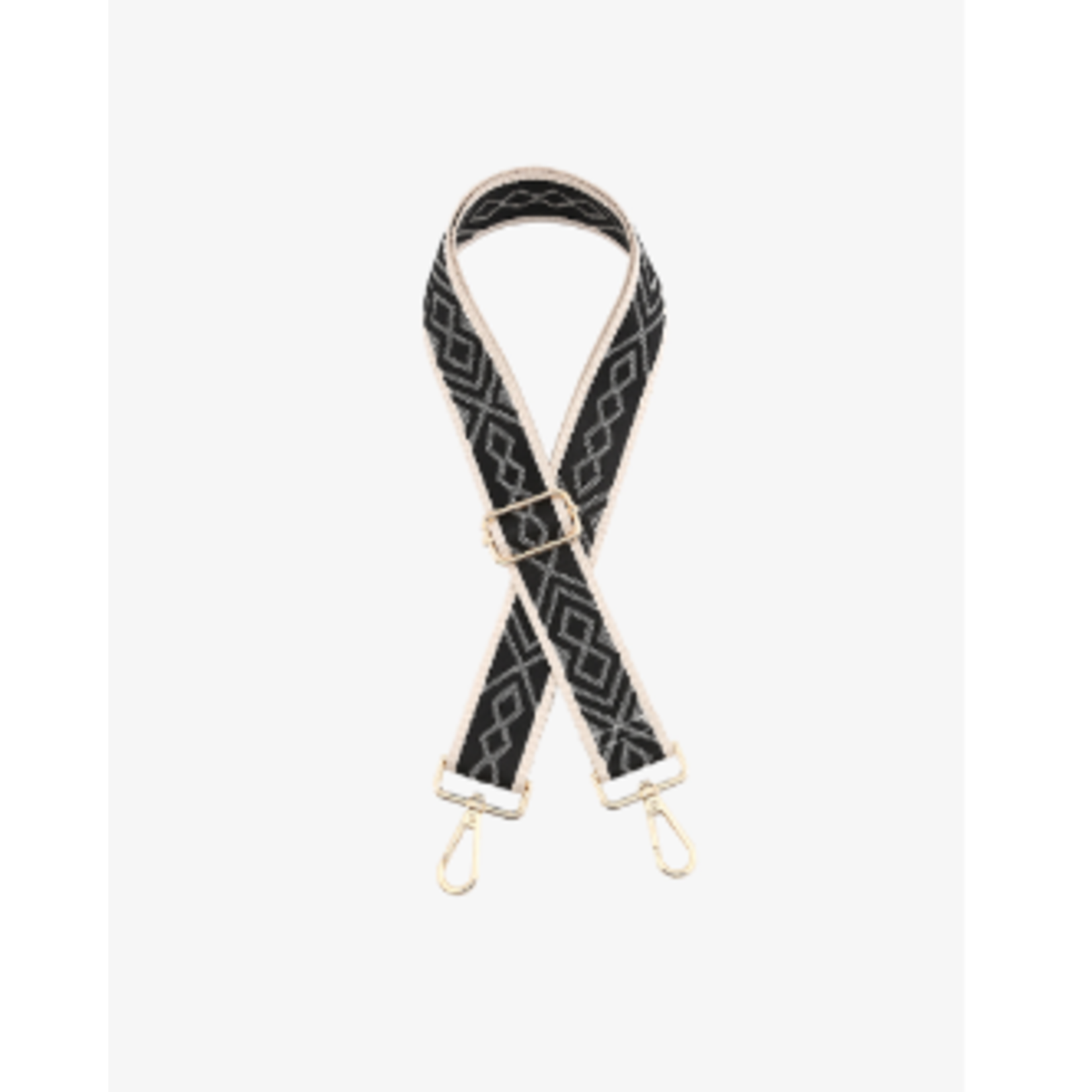 Jen & Co Jen & Co Bohemian Guitar Strap Black/ White STPBO