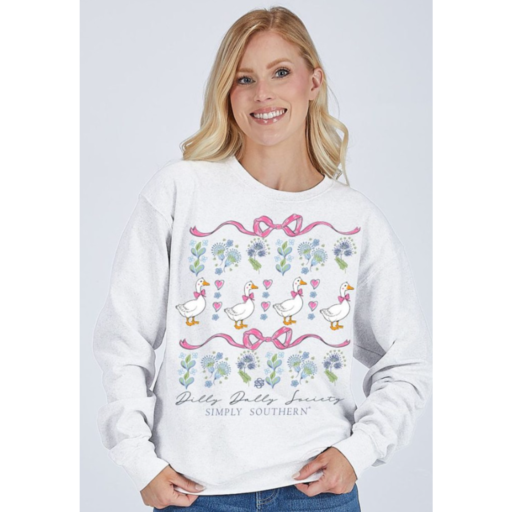Simply Southern Simply Southern Crewneck Dilly White