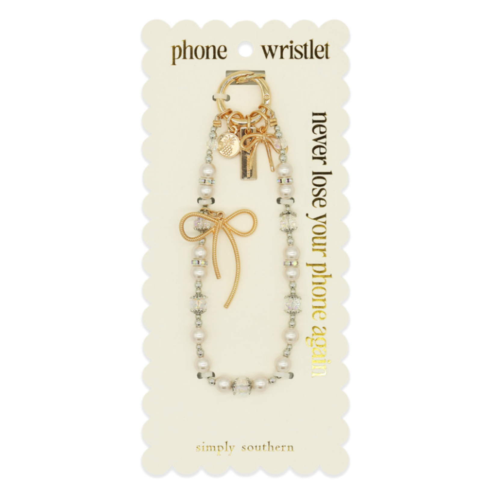 Simply Southern Simply Southern Phone Wristlet Pearl White