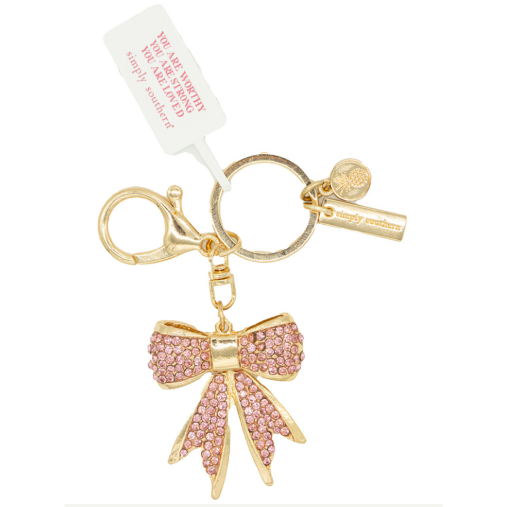 Simply Southern Simply Southern Bag Charm Bow Pink