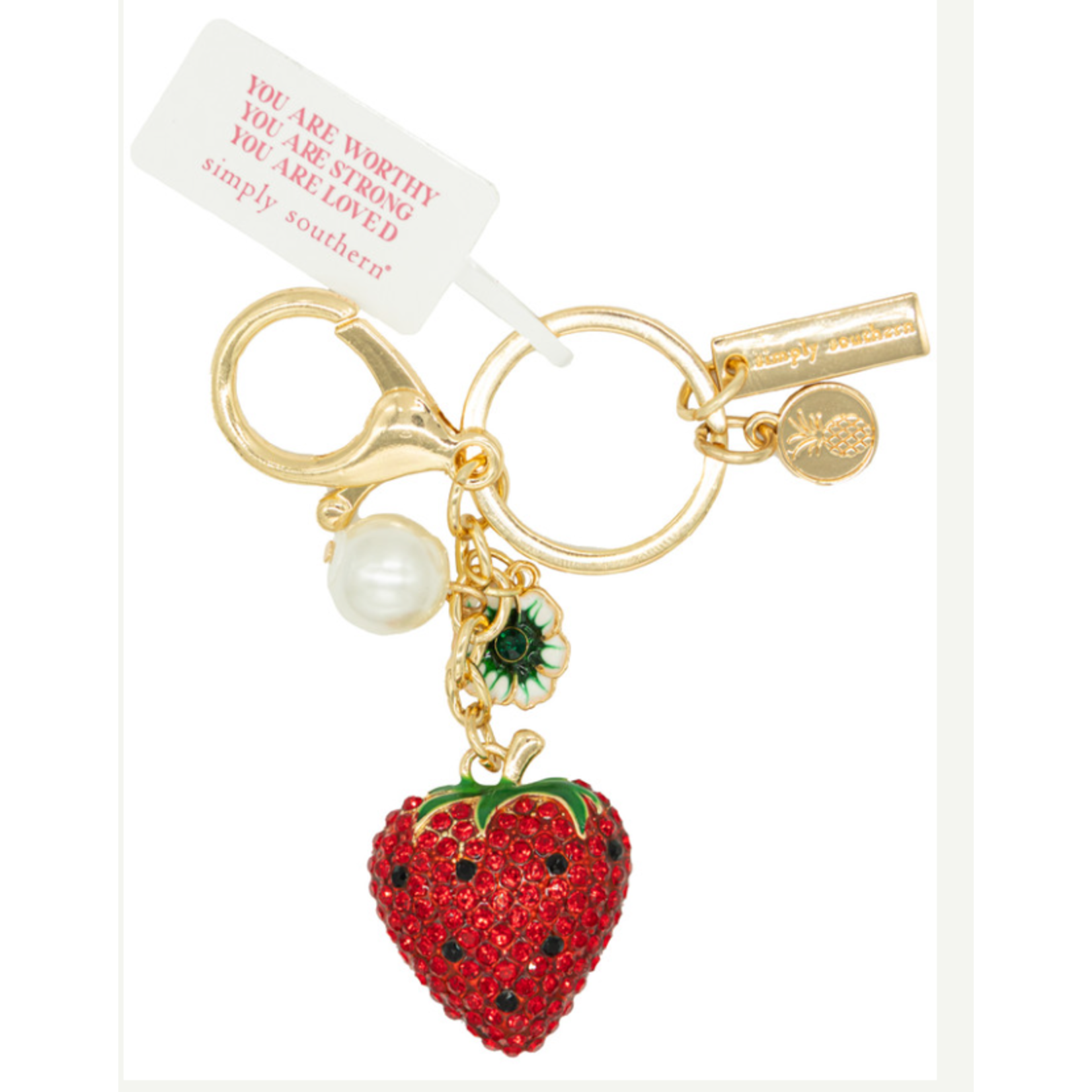 Simply Southern Simply Southern Bag Charm Jewel Strawberry