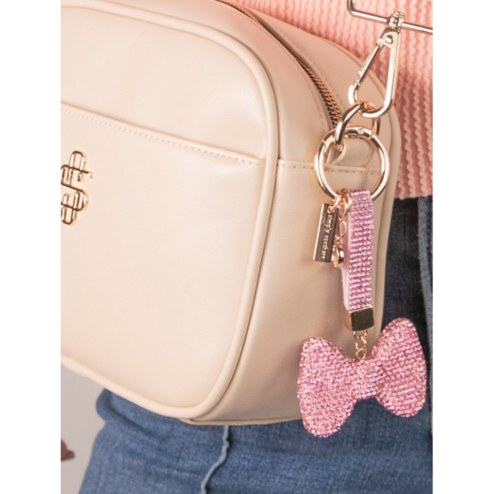 Simply Southern Simply Southern Bag Charm Big Bow Pink