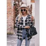 Lovesoft Lovesoft Checkered Flannel Hooded Jacket Black