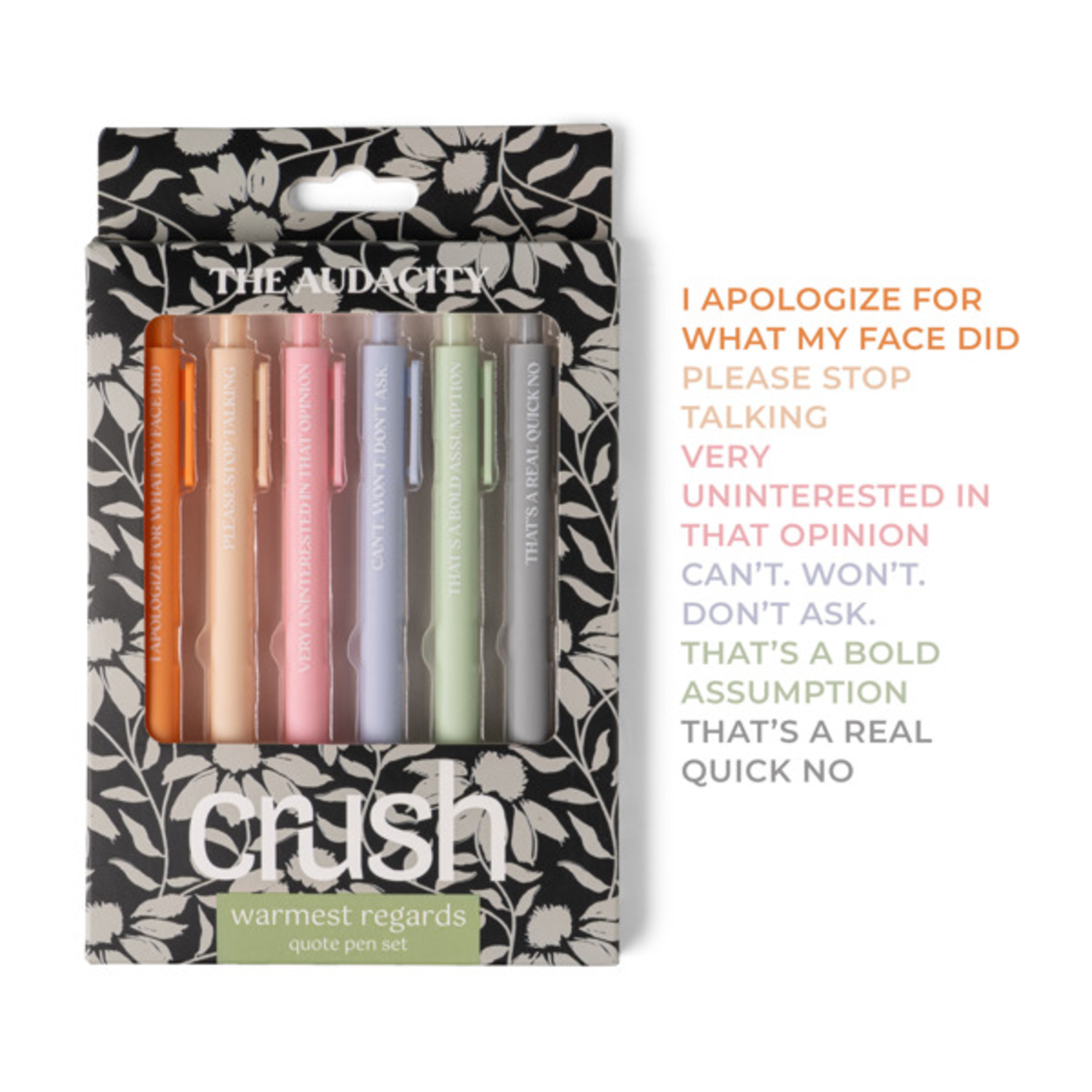 Crush Crush Warmest Regards Quote Pen Set