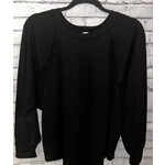 Sew in Love Sew In Love Ruffle Detail Long Sleeve Top Black