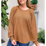 Sew in Love Sew In Love Ruffle Detail Long Sleeve Top Rust