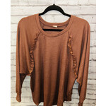 Sew in Love Sew In Love Ruffle Detail Long Sleeve Top Taupe