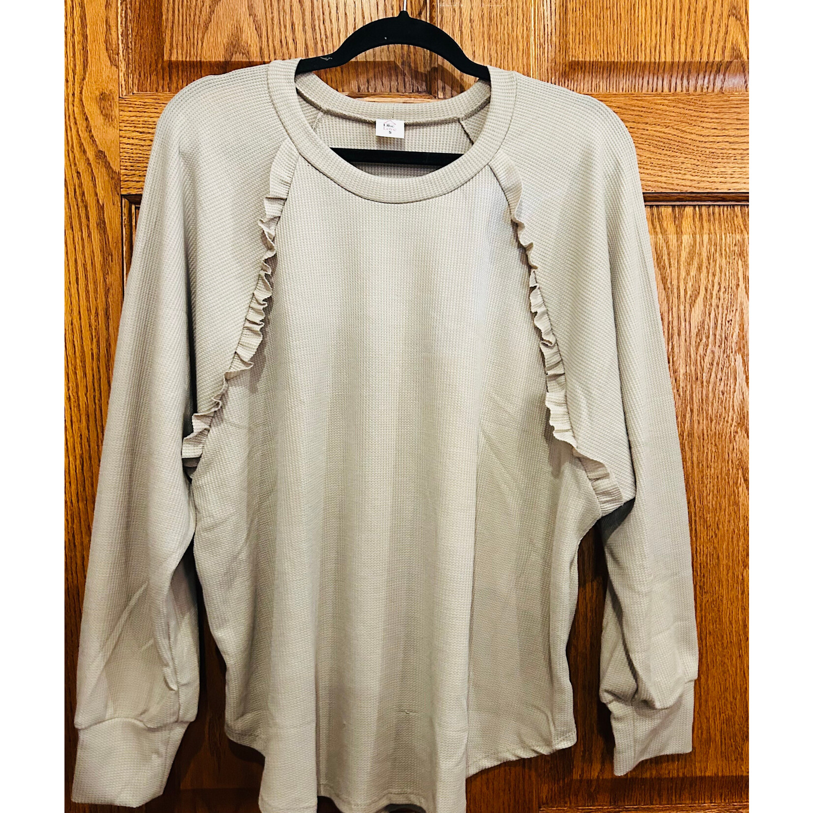 Sew in Love Sew In Love Ruffle Detail Long Sleeve Top Cream